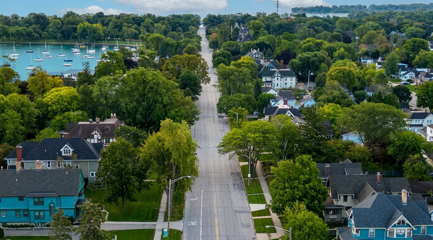 Homes in downtown Neenah, Wisconsin