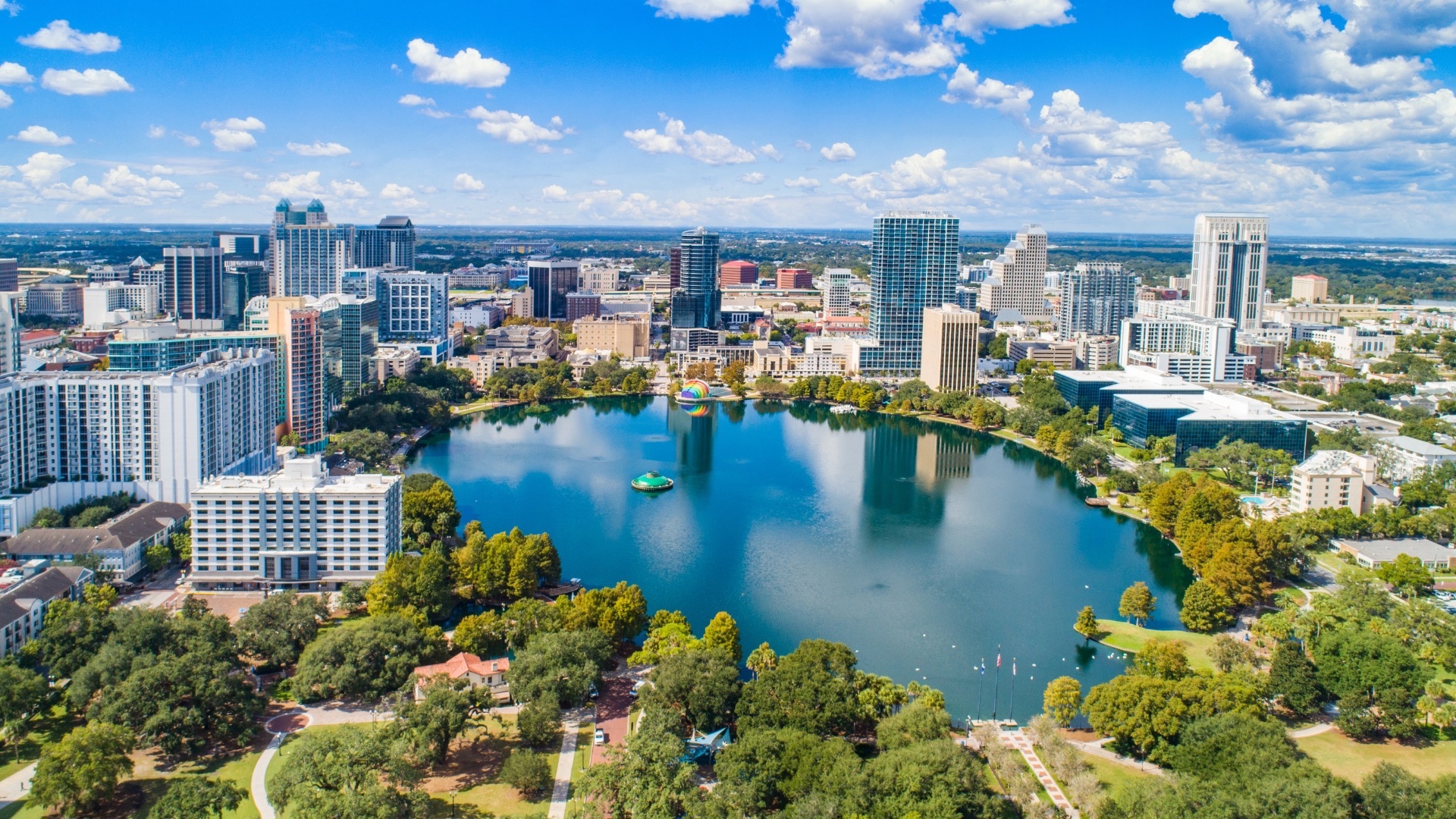 Arial view of downtown Orlando, Florida