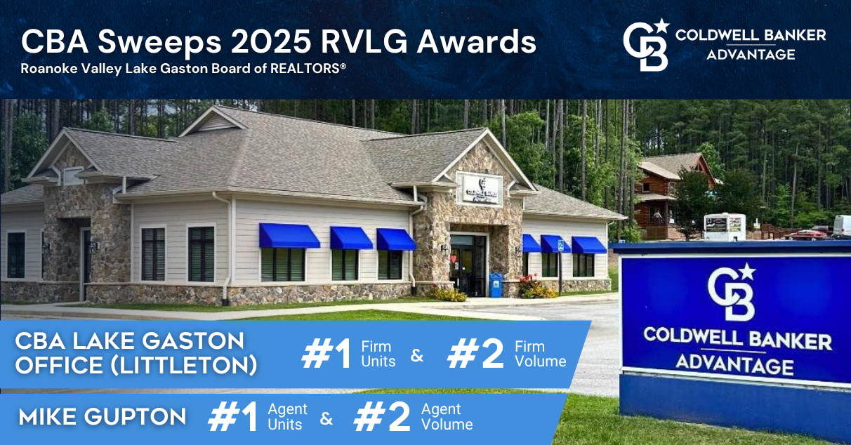 Celebrating Excellence: Mike Gupton and CBA Lake Gaston Office (Littleton) Sweep 2025 RVLG-MLS Awards Main Photo