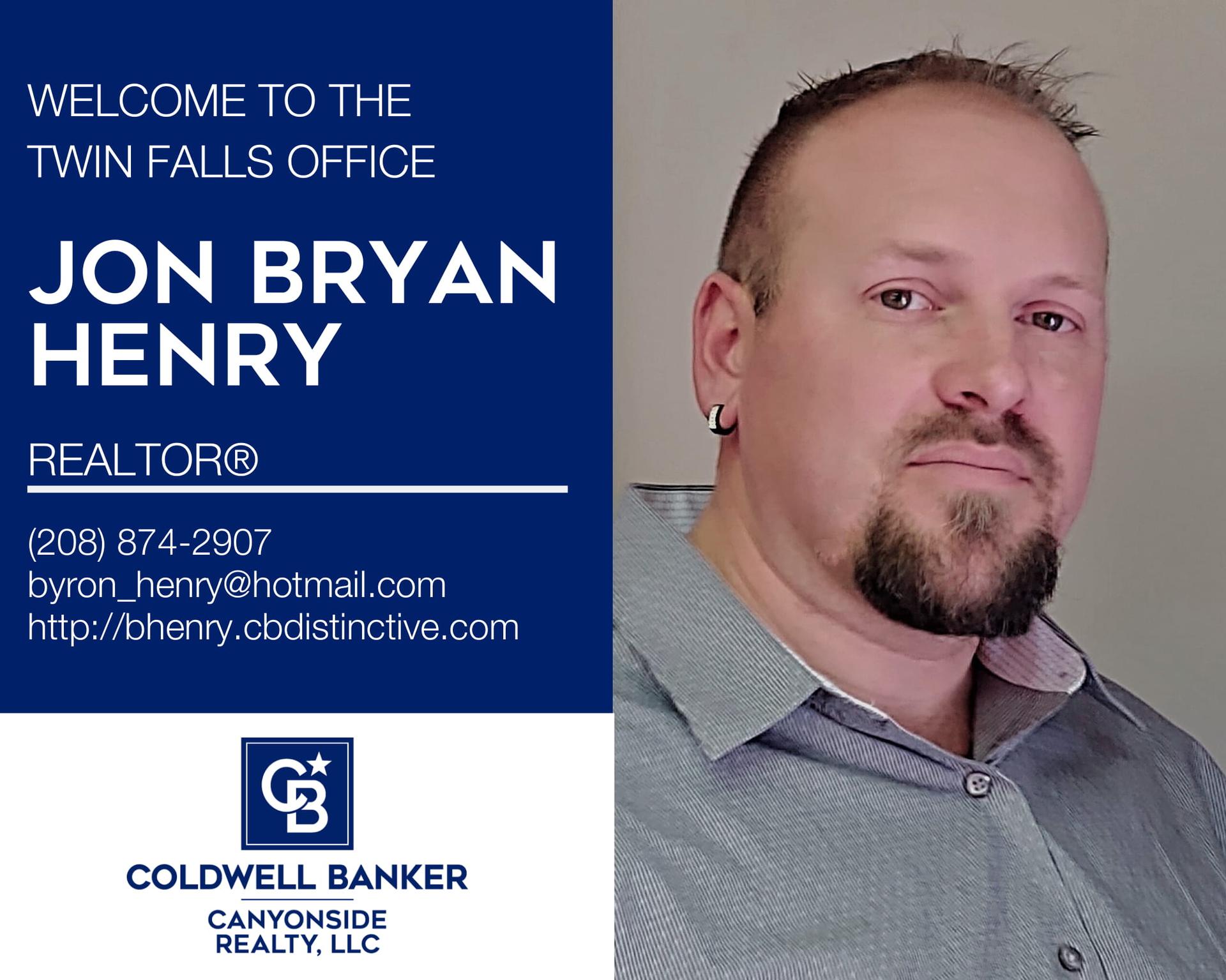Please help us welcome Jon Bryan Henry to Coldwell Banker Canyonside Realty! Main Photo