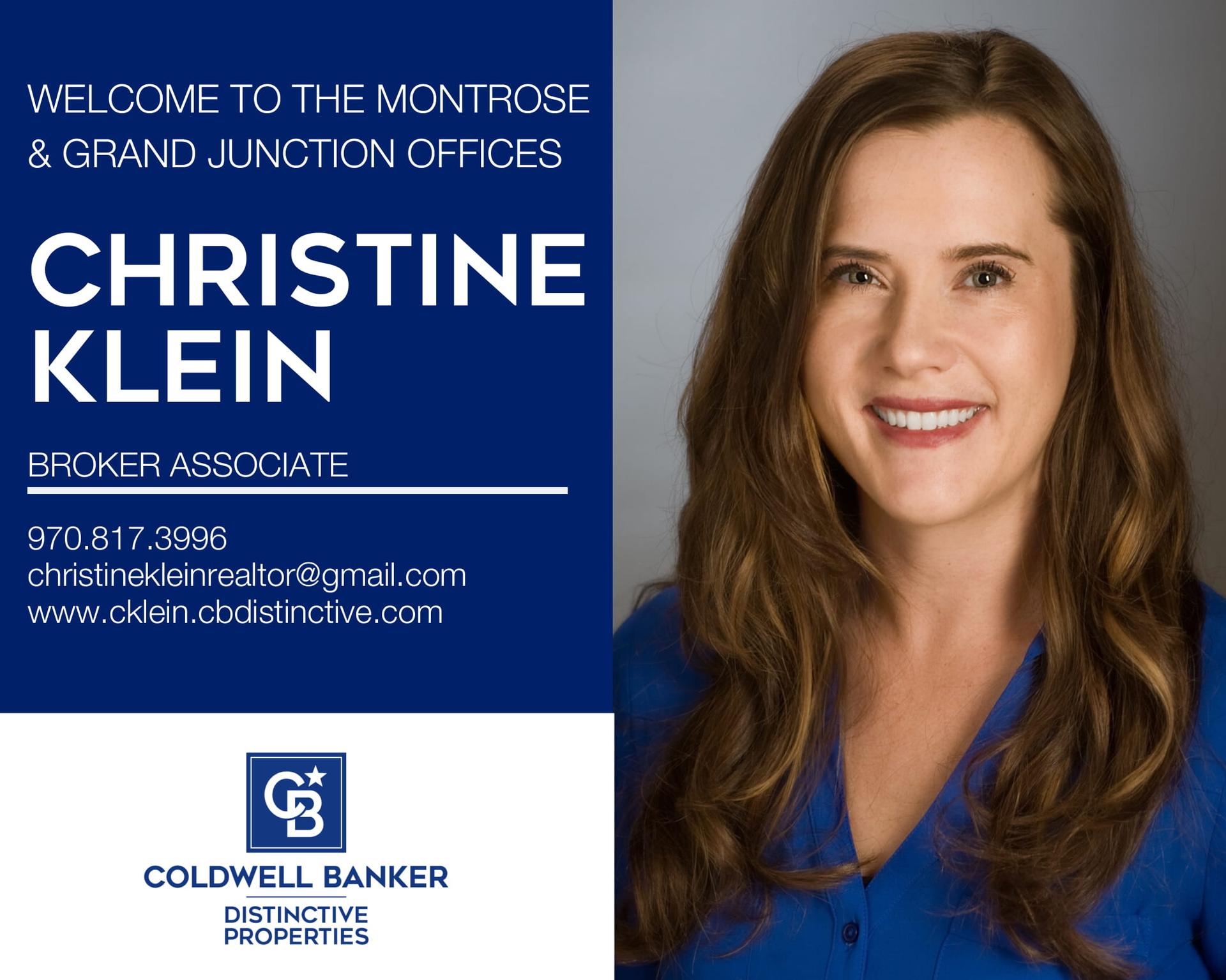 Please help us welcome Christine Klein to our CBDP Montrose and Grand Junction offices! Main Photo