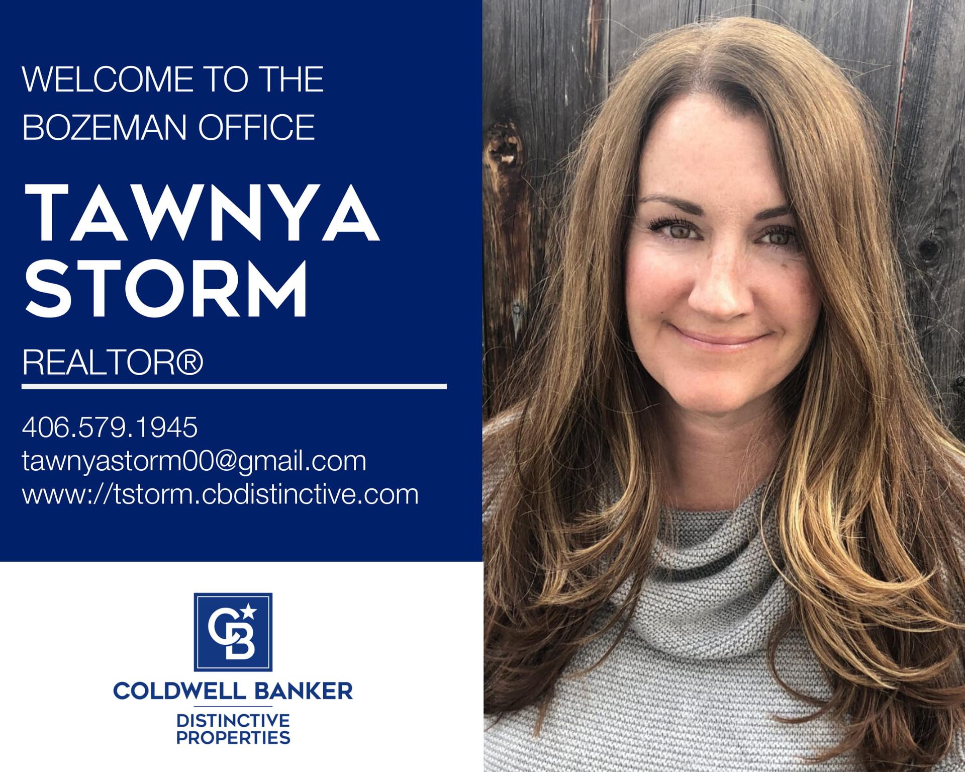 Please help us welcome Tawnya Storm to the Bozeman Office. Main Photo