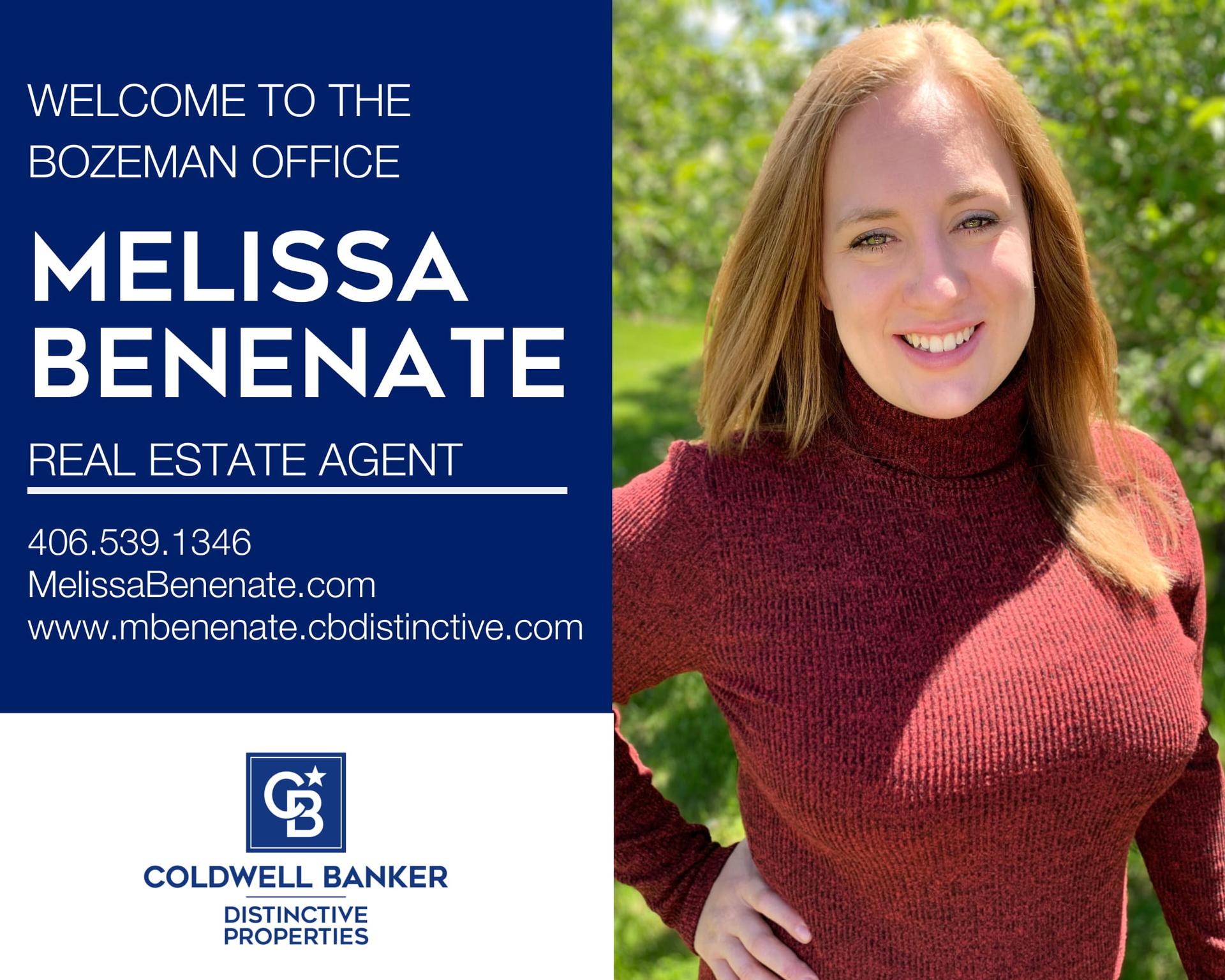 Please help us welcome Melissa Benenate to our Bozeman Office. Main Photo