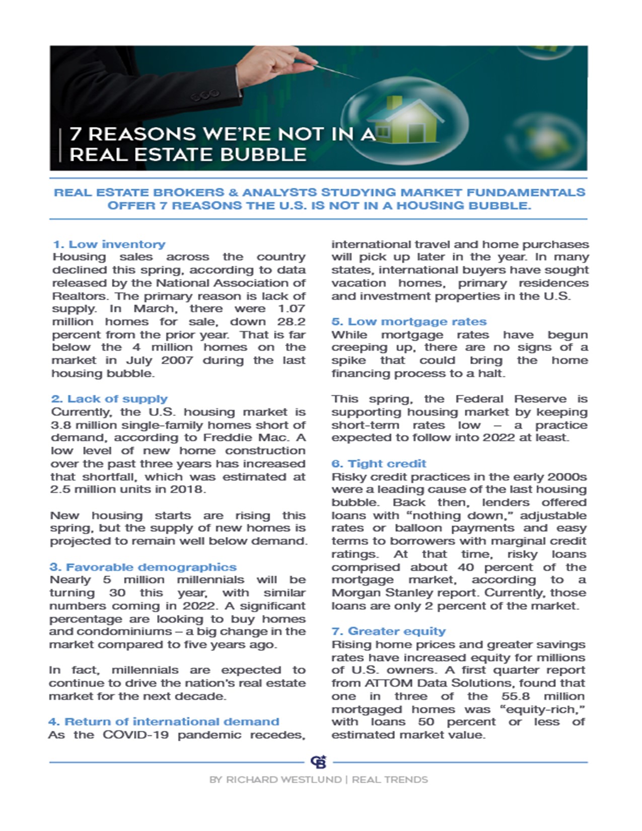 7 Reasons We're Not In A Real Estate Bubble Main Photo