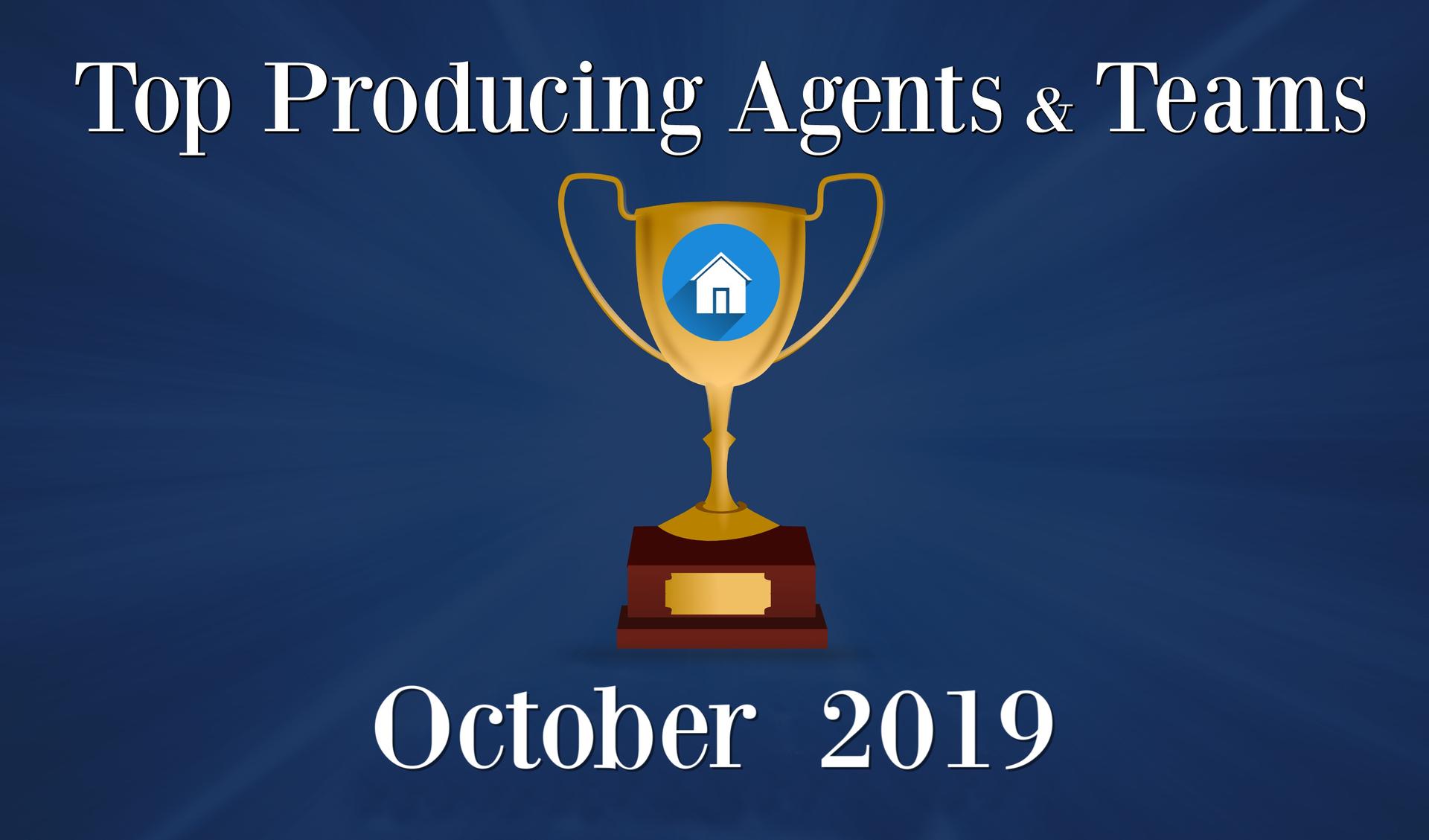 CONGRATULATIONS Top Agents and Teams - October 2019 Main Photo