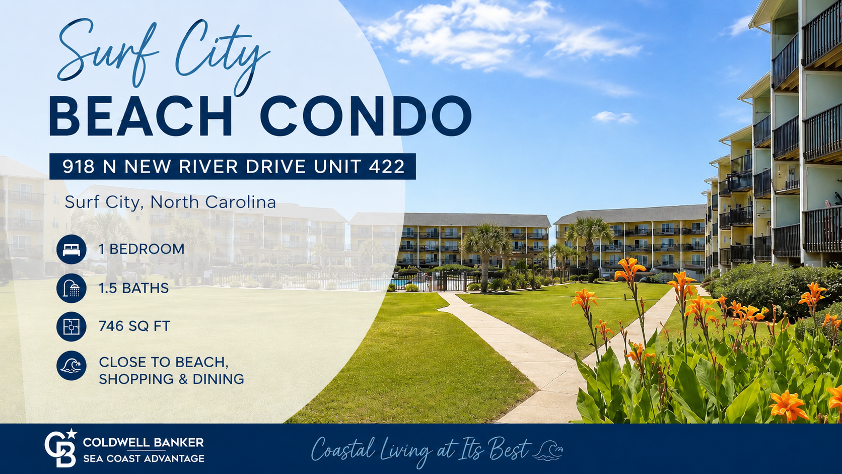 Beach Condo for Sale in Surf City NC | 918 N New River Drive Unit 422 Main Photo