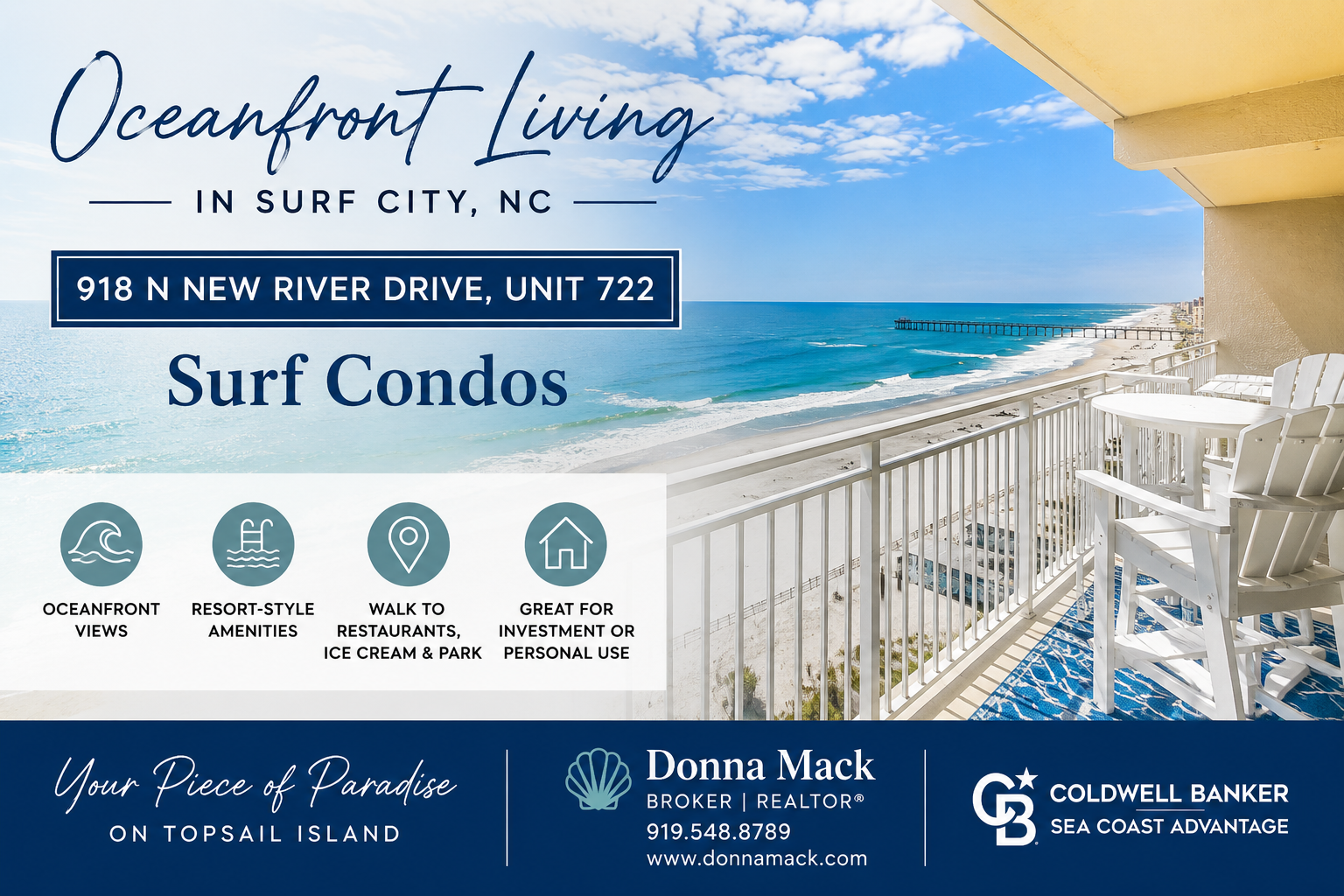 Oceanfront Condo for Sale in Surf City, NC Main Photo