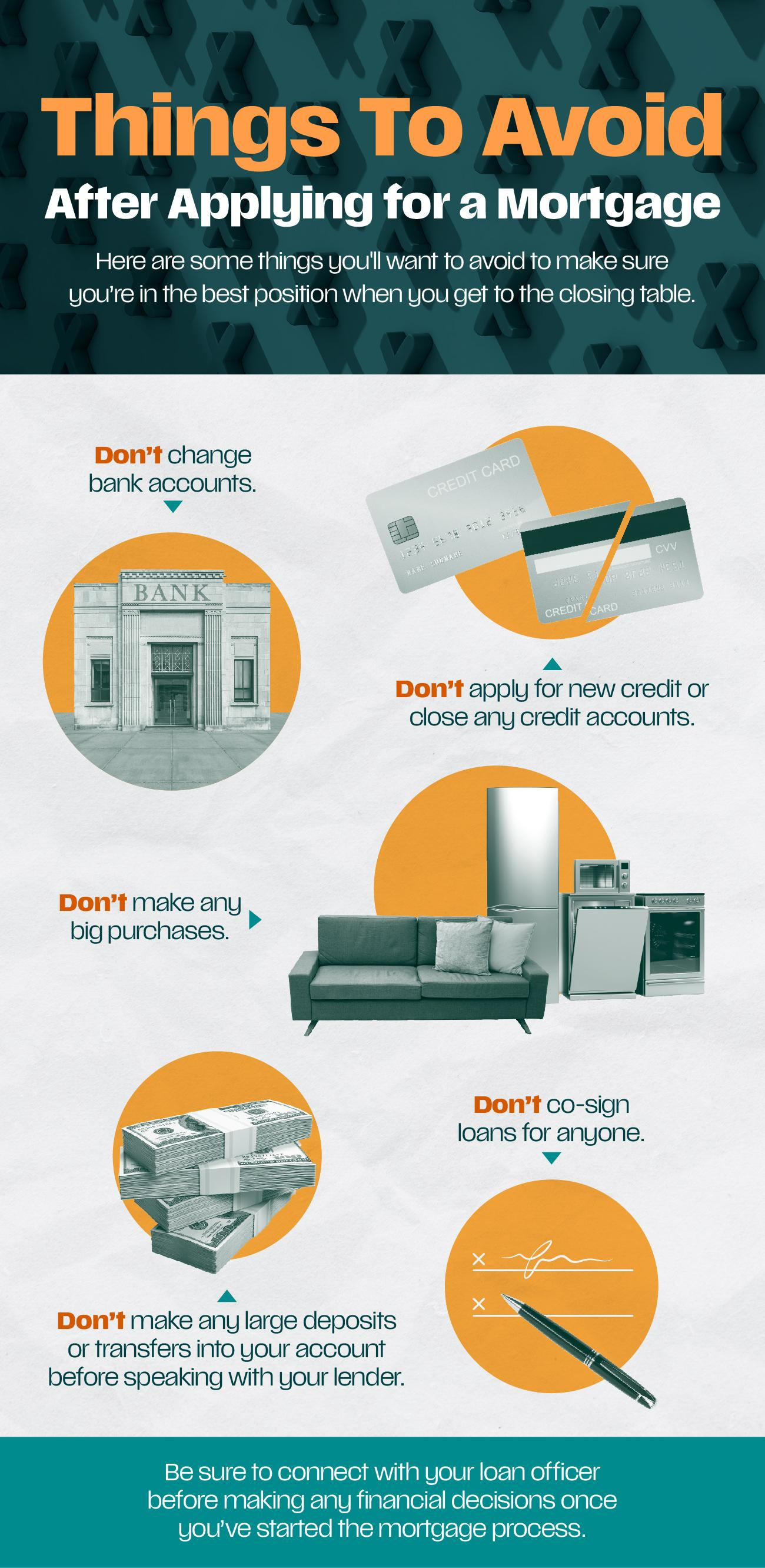 Things To Avoid After Applying for a Mortgage [INFOGRAPHIC] Main Photo